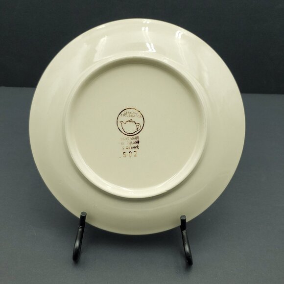 Polish Pottery Peacock Leaves Dessert Plate Peacock Salad Plate - Picture 2 of 6